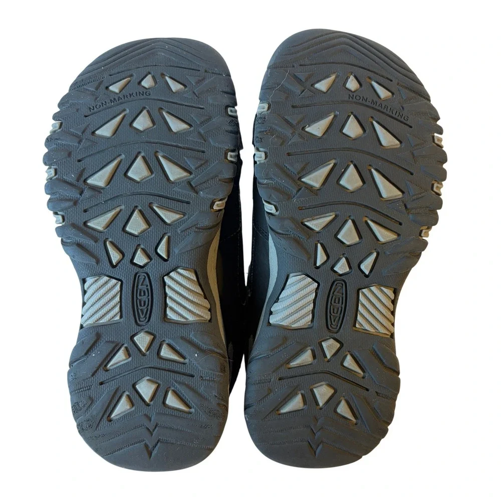 KEEN Targhee IV Waterproof Kids Size 2 Black Grey Hiking Shoes 1029564